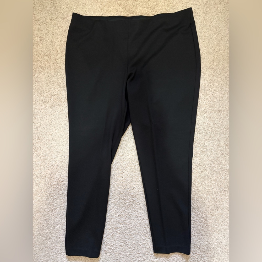 NWOT Zac & Rachel Classic Black Straight Leg Pull on Pants w/2” waistband, Sz 2X - Picture 2 of 8